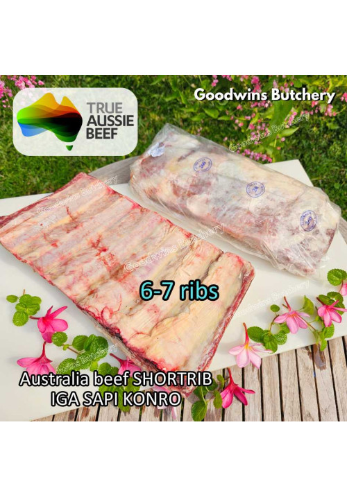 Beef rib SHORTRIB daging iga sapi konro frozen Australia RALPHS short rib whole cut 6-7 ribs RIBS 2-3 kg/slab (price/kg)
